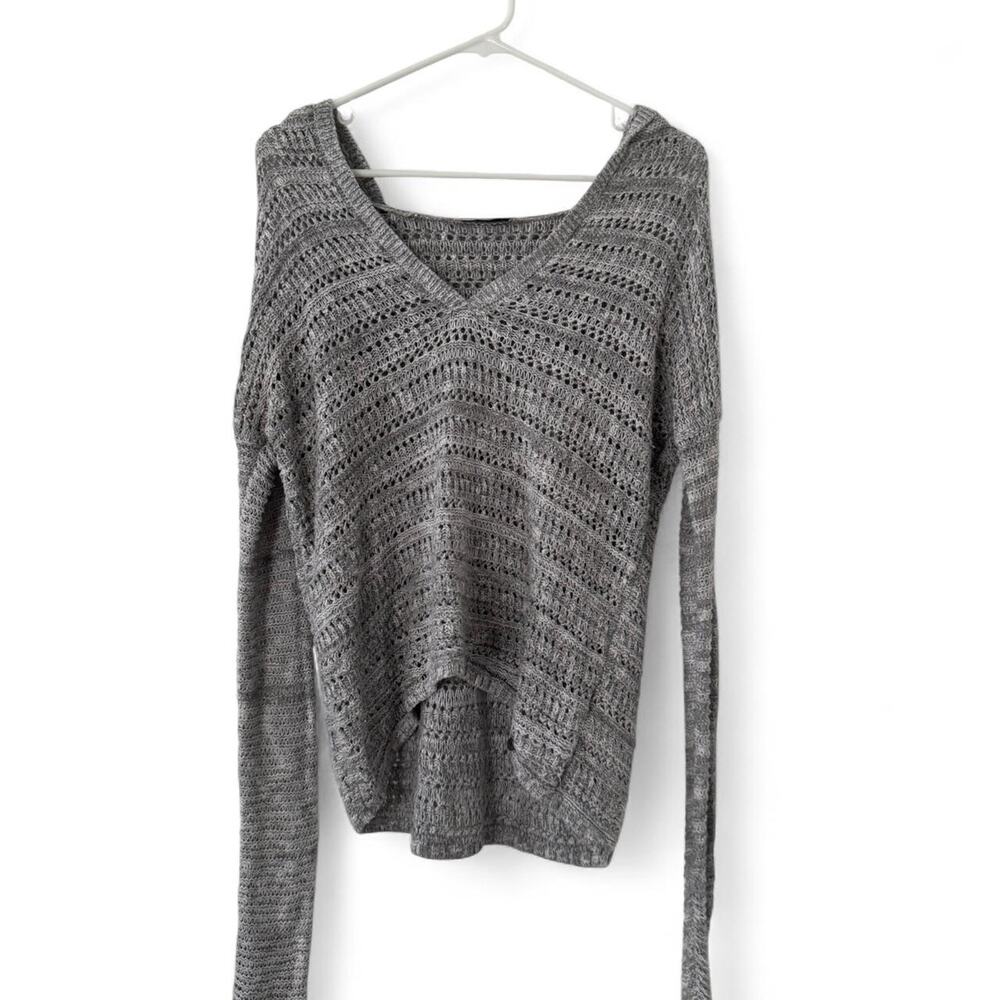 Abercrombie & Fitch Kids y2k 90s boho grunge crochet hooded pullover size L